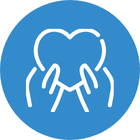 hands holding heart icon