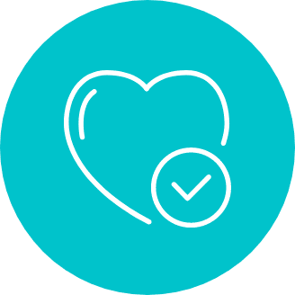 heart with check icon