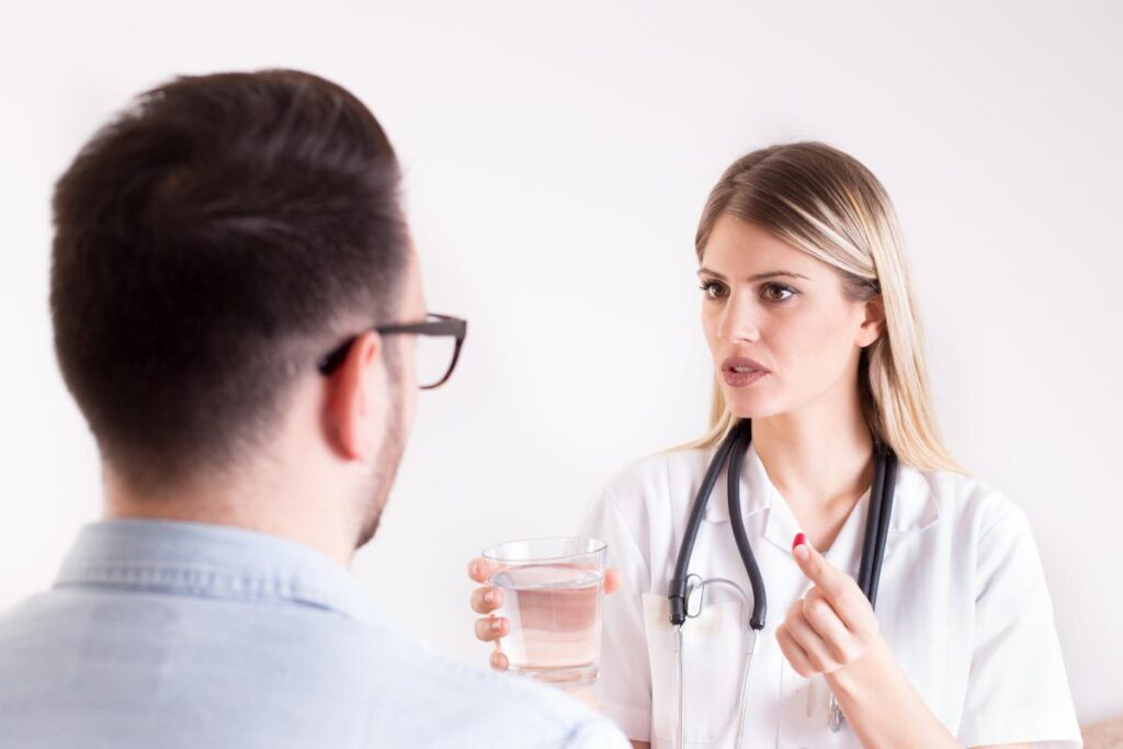 a nurse discusses medication management for mental health