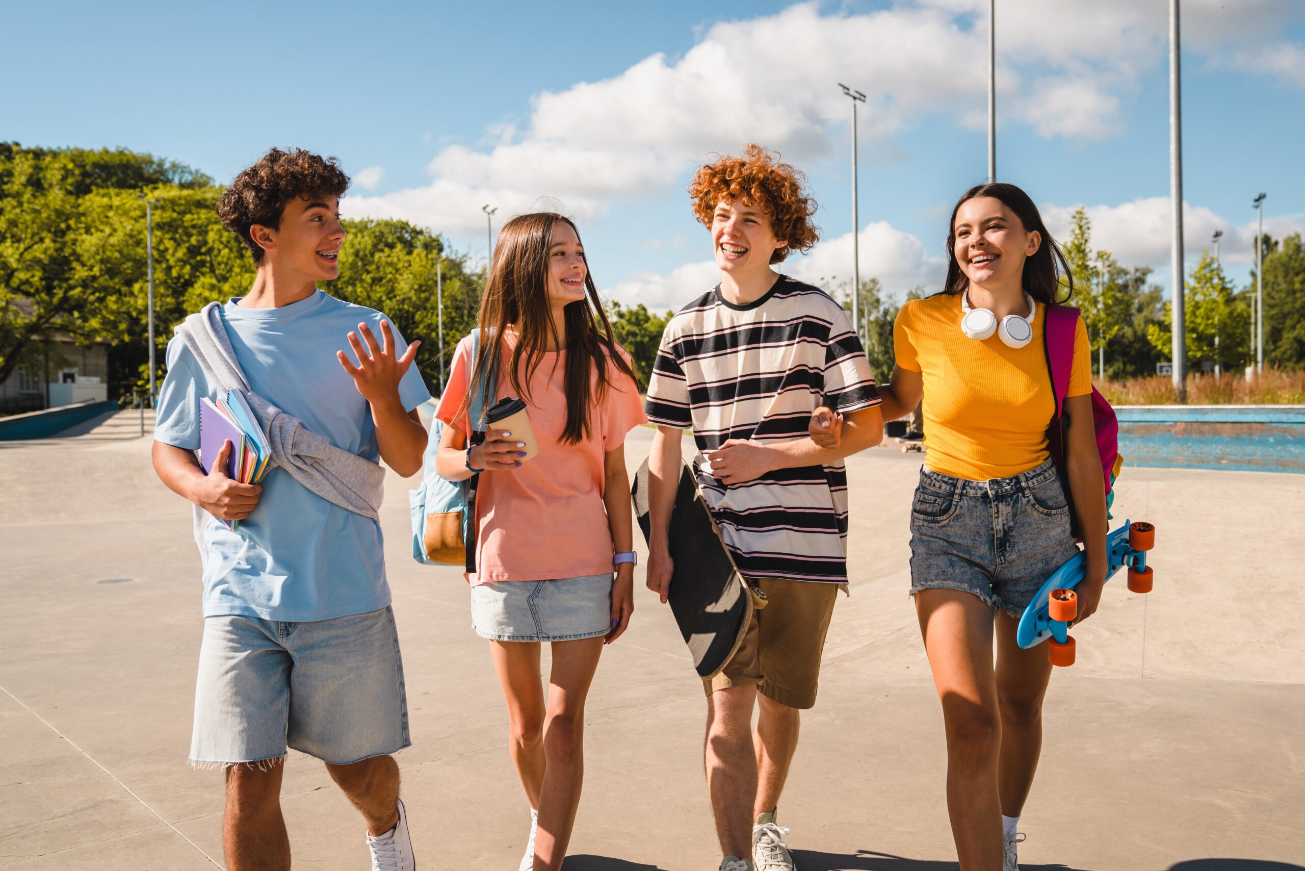 teens outside enjoying summer