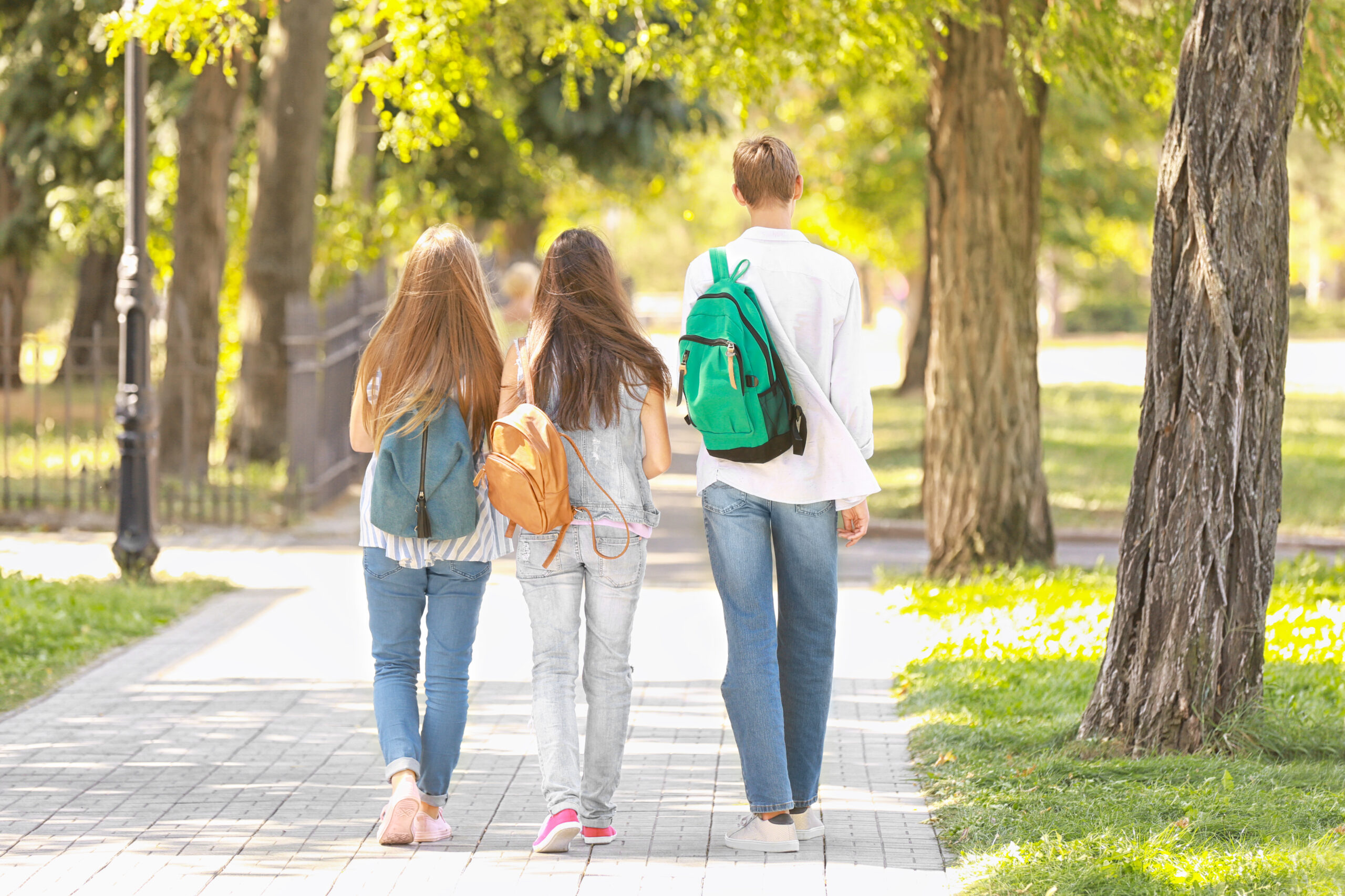 kids walking to school